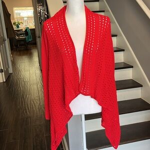 Peter Nygard Red Embroidered Wrap. Excellent condition 60% cotton & 40% Rayon